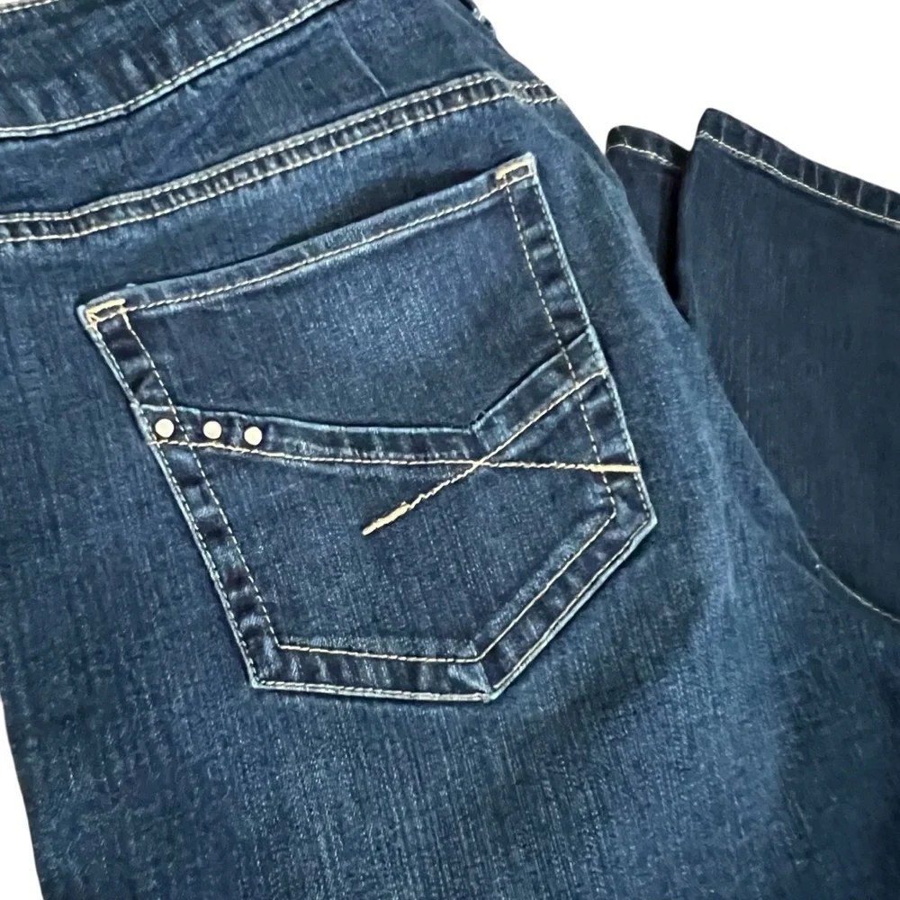 Chico's Dark Blue Straight Leg Cropped Jeans C209 - Picture 4 of 8